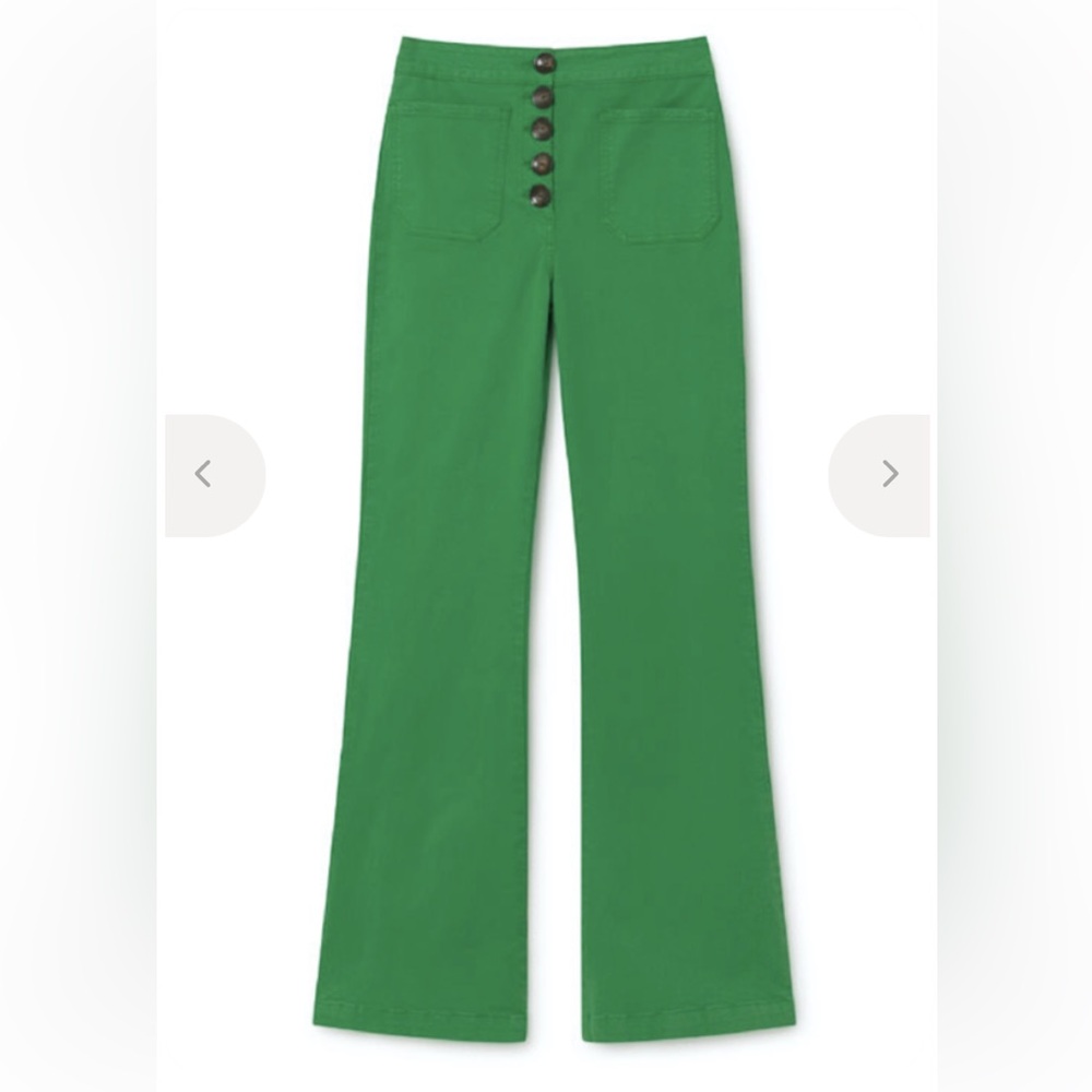 Paloma Wool Margherita wide leg high waist Green  pants 8 - Picture 3 of 14